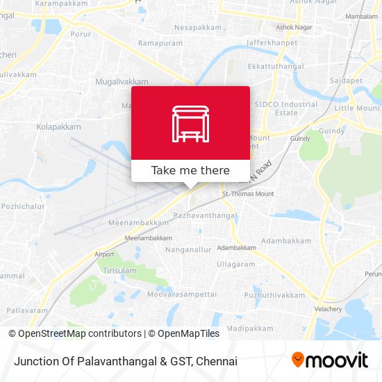 Junction Of Palavanthangal & GST map