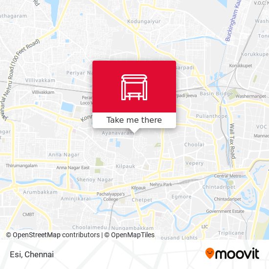 How to get to Esi in Chennai by Bus, Metro or Train?
