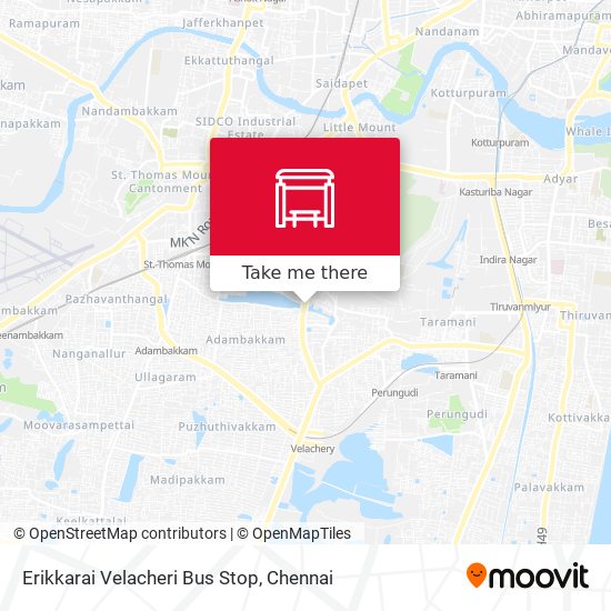Erikkarai Velacheri Bus Stop map