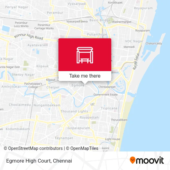 Egmore High Court map