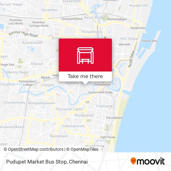 Pudupet Market Bus Stop map