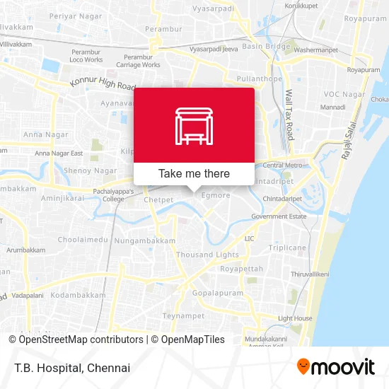 T.B. Hospital map