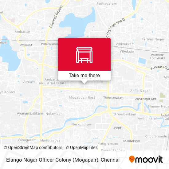 Elango Nagar Officer Colony (Mogapair) map