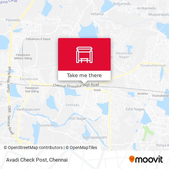 Avadi Check Post map