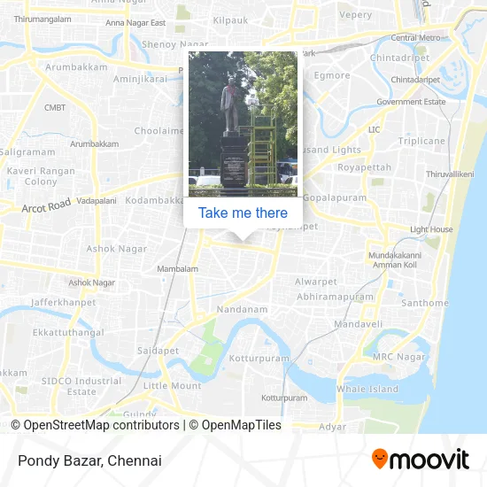 Pondy Bazar map