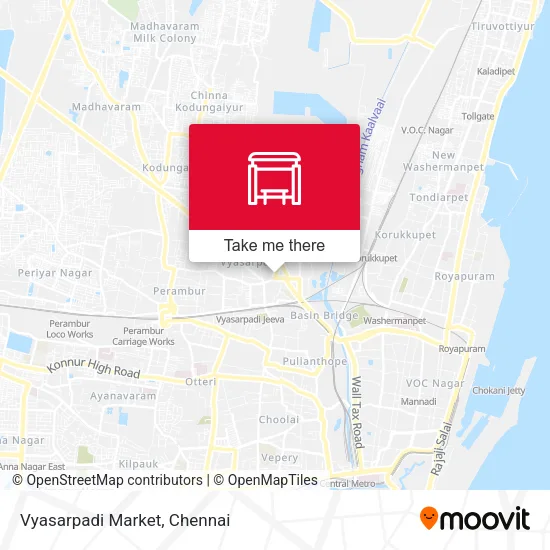 Vyasarpadi Market map