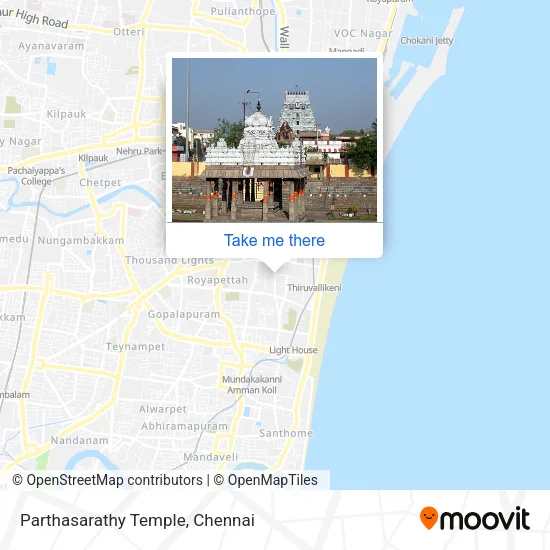 Parthasarathy Temple map