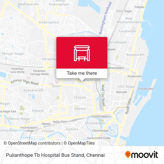 Pulianthope Tb Hospital Bus Stand map