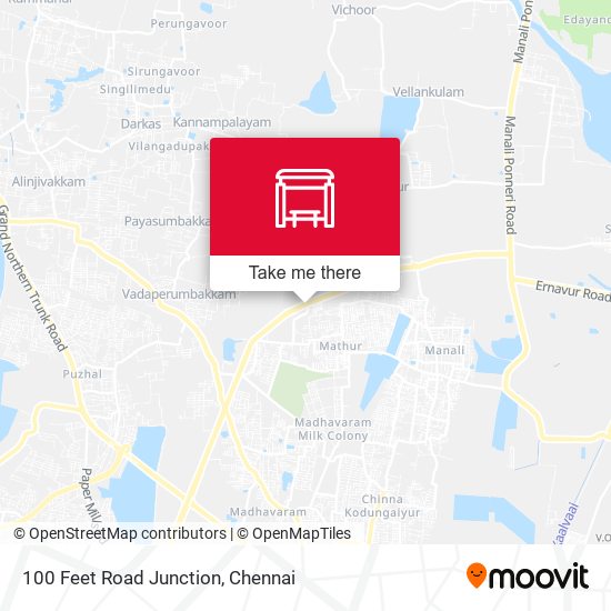 100 Feet Road Junction map