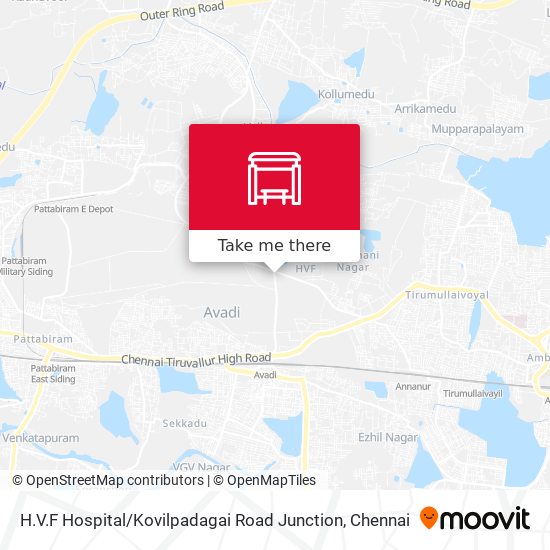 H.V.F Hospital / Kovilpadagai Road Junction map