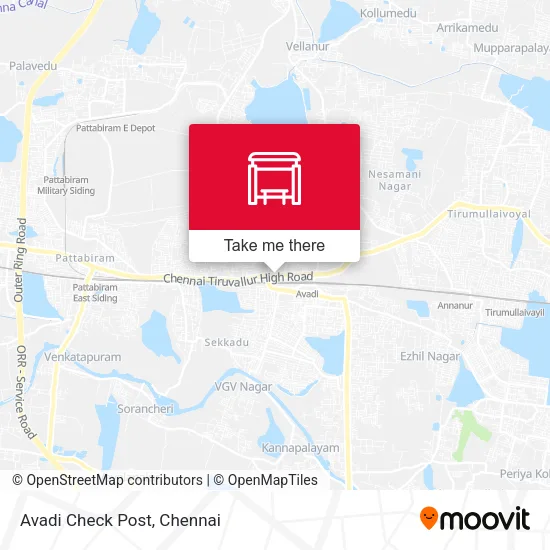 Avadi Check Post map