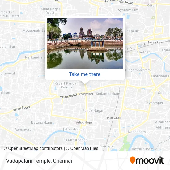 Vadapalani Temple map