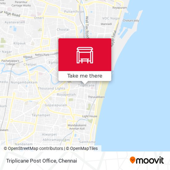 Triplicane Post Office map