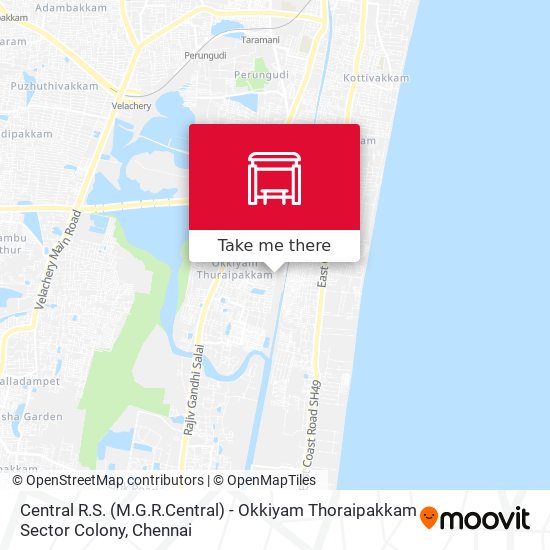 Central R.S. (M.G.R.Central) - Okkiyam Thoraipakkam Sector Colony map