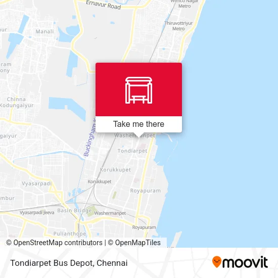 Tondiarpet Bus Depot map