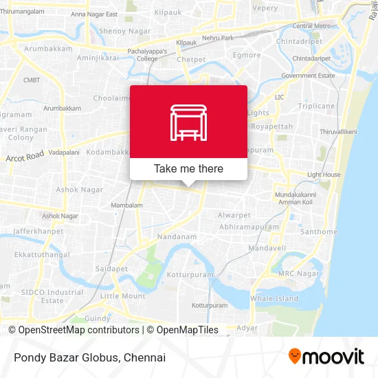 Pondy Bazar Globus map
