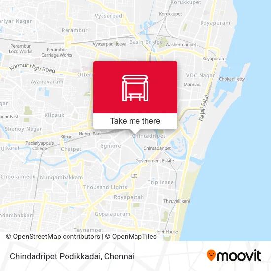 Chindadripet Podikkadai map