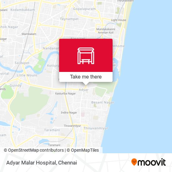 Adyar Malar Hospital map