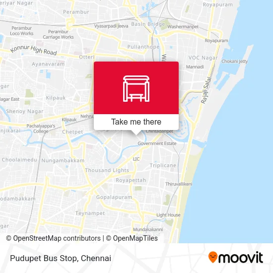 Pudupet Bus Stop map