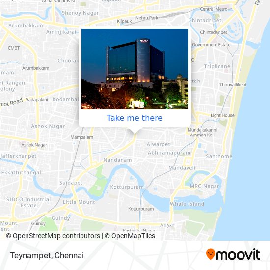How to get to Teynampet in Chennai by Bus, Metro or Train?