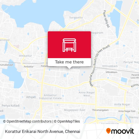 Korattur Erikarai North Avenue map