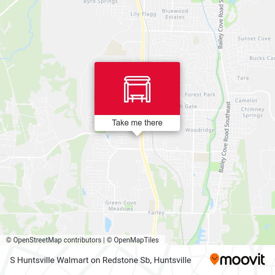 S Huntsville Walmart on Redstone Sb map