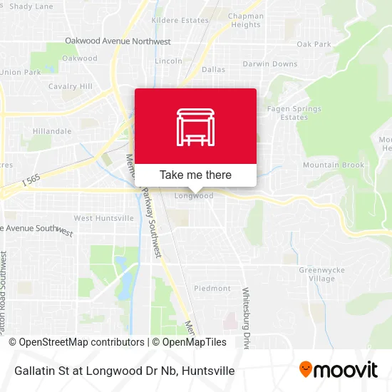 Gallatin St at Longwood Dr Nb map