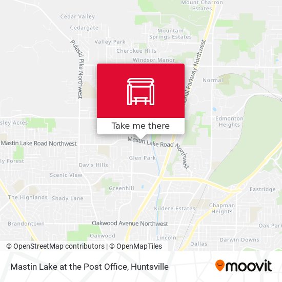 Mastin Lake at the Post Office map