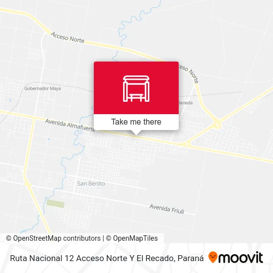Mapa de Ruta Nacional 12 Acceso Norte Y El Recado