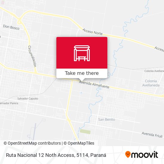 Mapa de Ruta Nacional 12 Noth Access, 5114