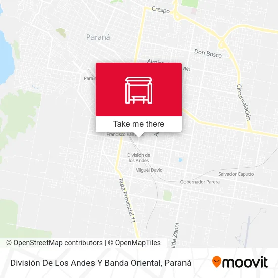 Mapa de División De Los Andes Y Banda Oriental