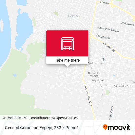General Geronimo Espejo, 2830 map