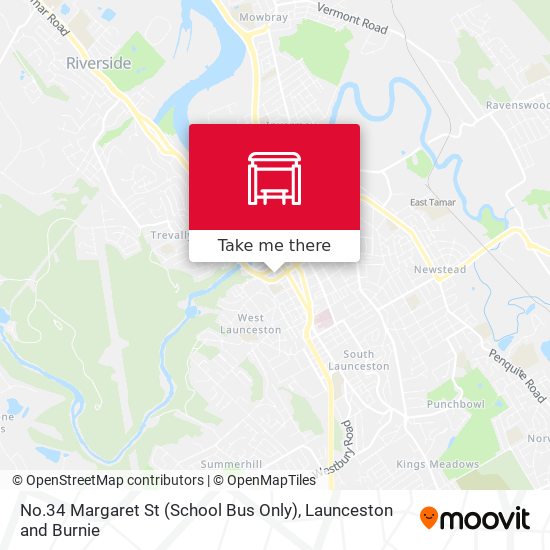 No.34 Margaret St (School Bus Only) map