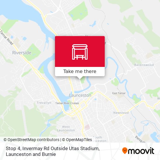 Stop 4, Invermay Rd Outside Utas Stadium map