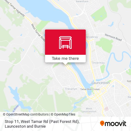 Stop 11, West Tamar Rd (Past Forest Rd) map