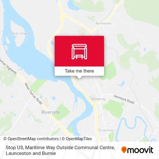 Stop U3, Maritime Way Outside Communal Centre map
