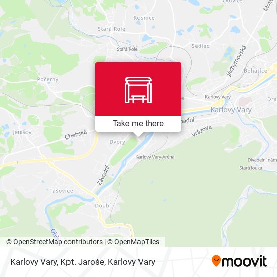 Karlovy Vary, Kpt. Jaroše map