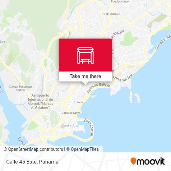Calle 45 Este map