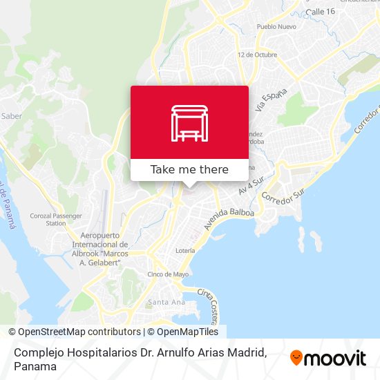 Complejo Hospitalarios Dr. Arnulfo Arias Madrid map