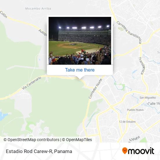 Estadio Rod Carew-R map