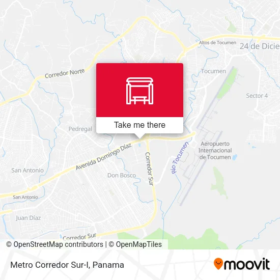 Mapa de Metro Corredor Sur-I