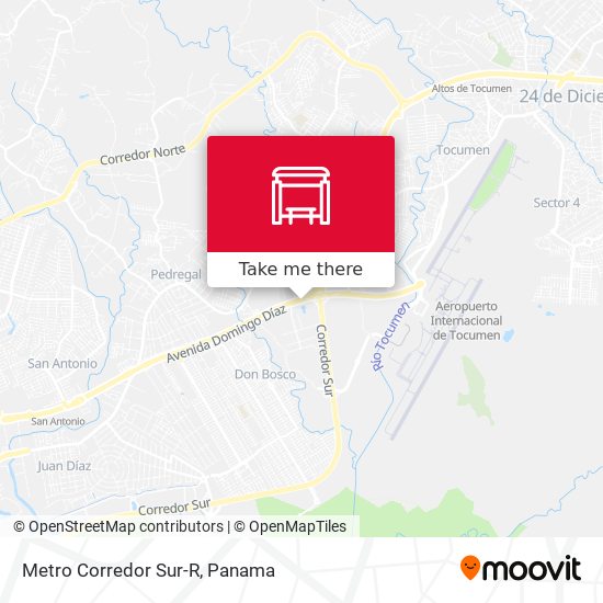 Metro Corredor Sur-R map