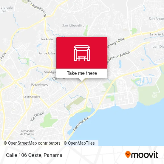 Calle 106 Oeste map
