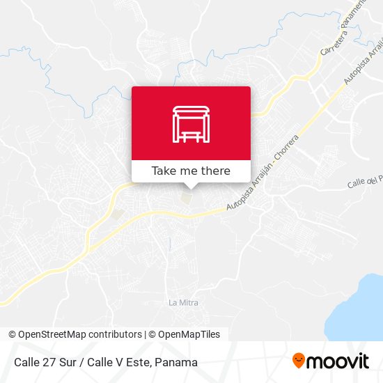 Calle 27 Sur / Calle V Este map