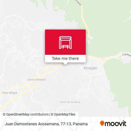 Juan Demostenes Arosemena, 77-13 map