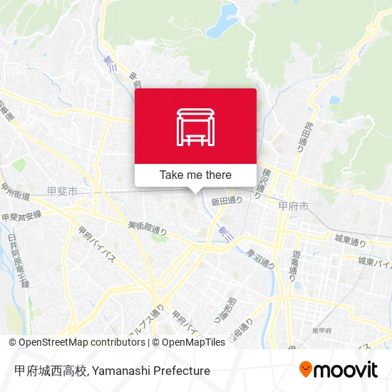 甲府城西高校 map