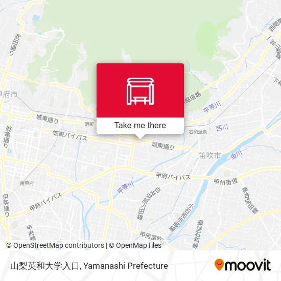 山梨英和大学入口 map