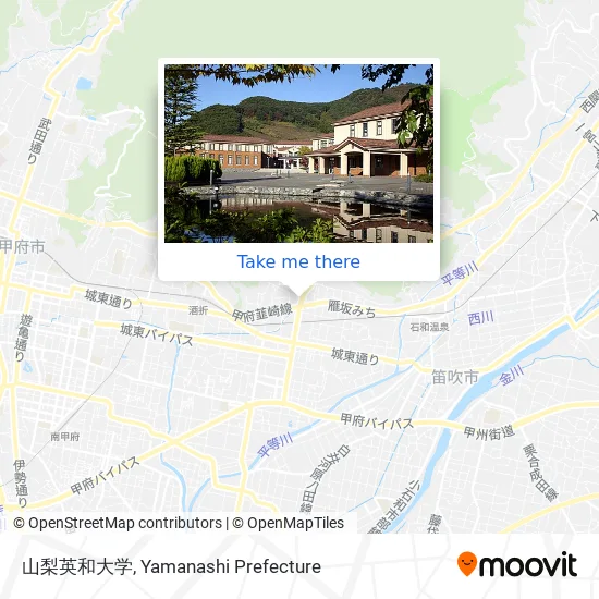 山梨英和大学 map