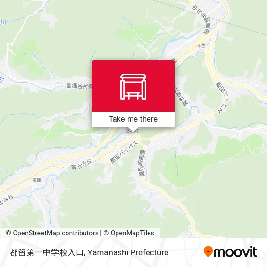 都留第一中学校入口 map
