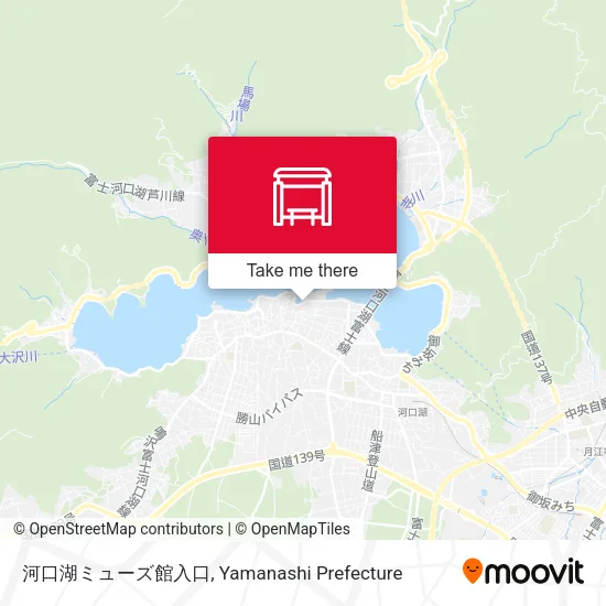 河口湖ミューズ館入口 map